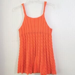 Orange sweater knit tank top Size S/M A-line